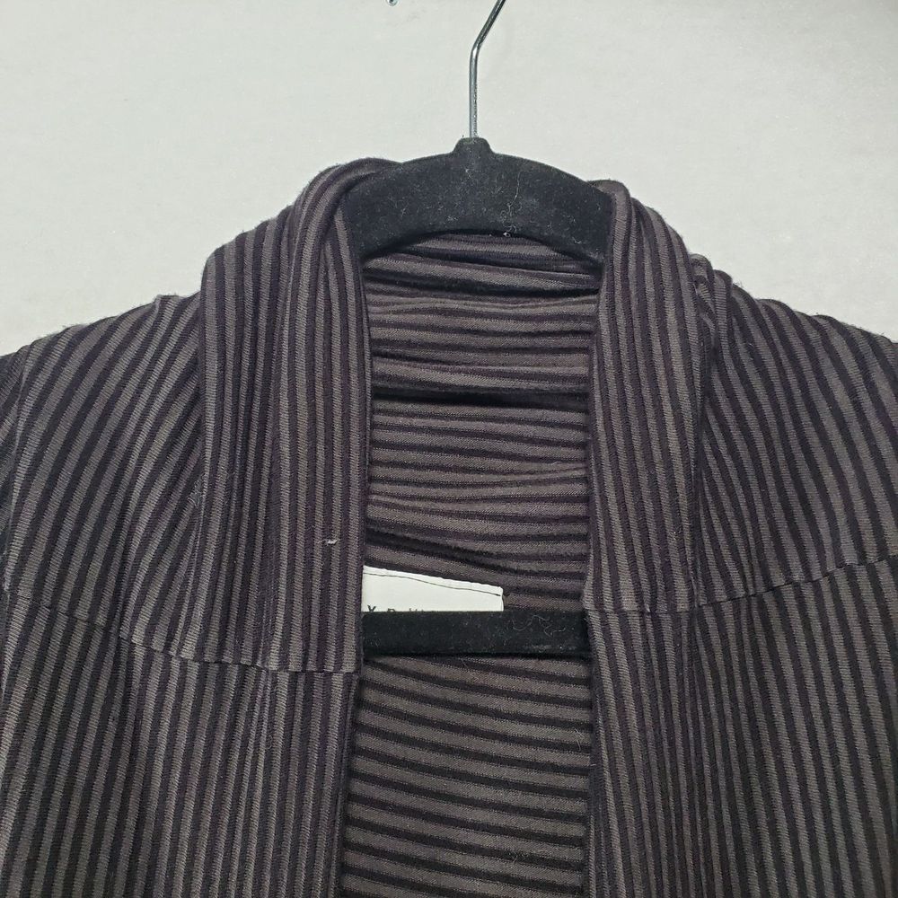 L Bryn Walker Knit Striped Shawl Collar Waterfall Cardigan Longline Lagenlook - Picture 9 of 13